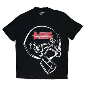 True Religion Football True Bowl Cotton Black Crew Neck T-Shirt Men's Medium